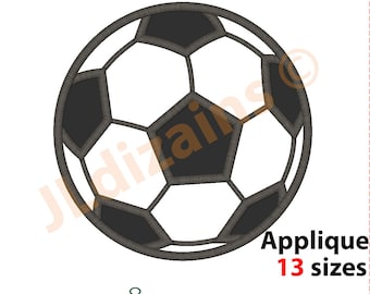 Soccer Applique Embroidery Design – Soccer Ball Machine Embroidery File – Multiple Sizes for Soccer Projects – Instant Download.
