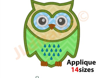 disegno applique gufo. Ricamo a macchina di progettazione - Download immediata - 14 misure. gufo Applique Design. disegno del ricamo gufo.