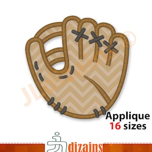 Baseball-Handschuh Applique Design. Maschinenstickerei. 16 Größen enthalten. Baseballhandschuhstickereientwurf. Baseball mitt Applikation.