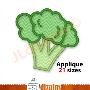 Broccoli Embroidery Design. Applique. Vegetable machine embroidery design. Instant download.