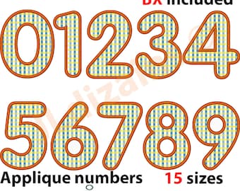 Applique Numbers. Number embroidery design.  Birthday Applique number. Embroidery numbers. Applique numbers. Machine embroidery design. BX