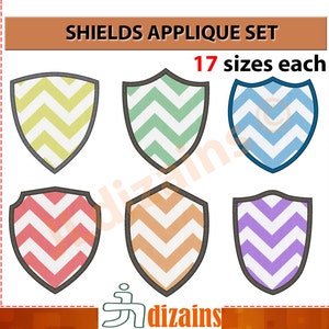 Zestaw haftowanych aplikacji tarczy, haft naszywek. Pakiet 6 projektów. Natychmiastowe pobranie.