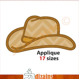 Cowboy Hat Applique Embroidery Design – Western Stetson (Instant Download)