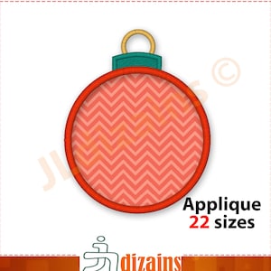Borduurontwerp met kerstbal stoffen. Machinaal borduren. 1,5 tot 12 inch. (Directe download)