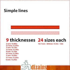 Satin Stitch Line Embroidery Design, 216 sizes. 9 Thicknesses (Instant Download)