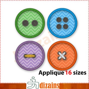 Button Applique Embroidery Design SET. Button embroidery designs. Button applique designs. Mini button applique machine embroidery design.