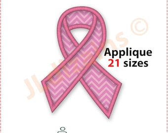 Awareness Ribbon Applique Design. Ribbon embroidery designs. Cancer applique ribbon. Embroidery ribbon. Machine embroidery design.