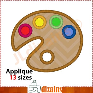 Palette Appliqueentwurf. Maschinenstickerei Design - Sofortiger Download - 13 Größen. Malen Sie Palette Applikationen.