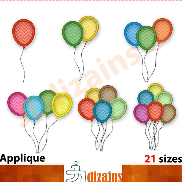 Geburtstag Ballon Applique Design. Ballon Stickerei Design. Ballon Stickerei Applikation. Applique Ballon.