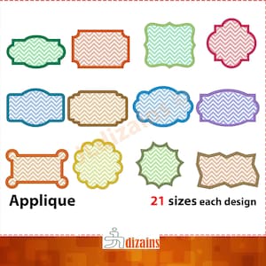 Fancy Frames Applique Design Set. Frames embroidery design set. Embroidery design frames. Frames applique. Machine embroidery design