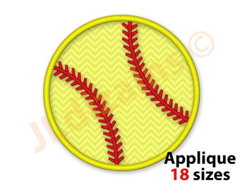 Softball Applique Embroidery Design. Softball Embroidery design. Softball applique design. Sports ball embroidery. Machine embroidery design