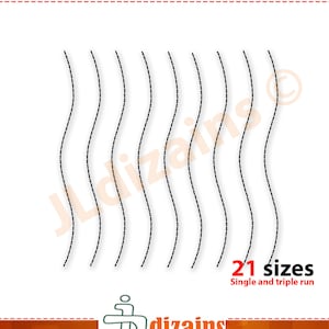 Quilt Block Embroidery Design. Wavy lines quilt block. Quilting block lines embroidery. Wavy lines quilt block machine embroidery design.