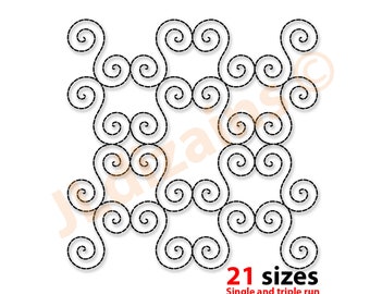 Swirl Quilt Block Embroidery Design. Spiral quilting block. Quilt block background embroidery design. Machine embroidery design.
