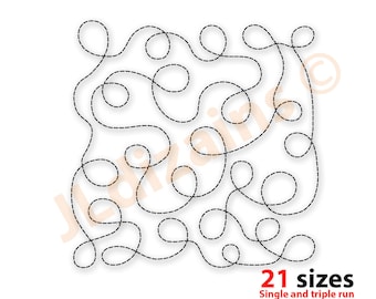 Quilting Block Embroidery Design. Stipple quilting block embroidery design. Machine embroidery design.