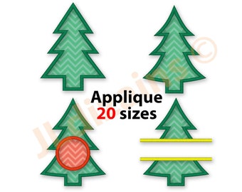 Christmas Tree Applique Embroidery Design set. Christmas applique design. Christmas tree embroidery design. Machine embroidery design.