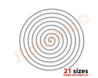 Spiral Quilt Block Embroidery. Spiral quilting block embroidery. Swirl embroidery design. Swirl quilt block machine embroidery design.
