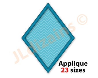 Diamond Shape Applique Embroidery Design. Diamond embroidery design. Diamond shape applique design. Diamond shape machine embroidery design.
