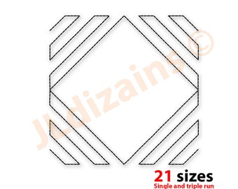 Quilting Block Embroidery Design. Quilt block stipple embroidery. Redwork quilting embroidery design. Quilting machine embroidery design.