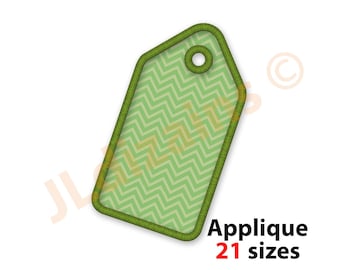 Gift Tag Embroidery Design. Applique. (Digital Download)