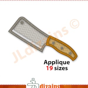 Knife Applique Embroidery Design. Chopping knife embroidery applique design. Knife applique design. Machine embroidery applique design.