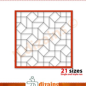 Quilt Block Brodery. Quilting block broderie design. Broderie de bloc de couette ondulée. Bloc de couette Run and Bean Créez un motif