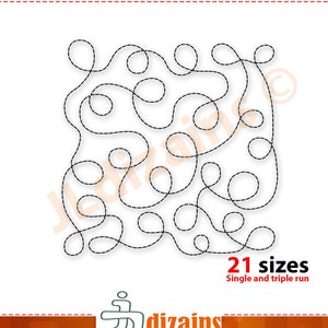 Quilting Block Embroidery Design. Stipple quilting block embroidery design. Machine embroidery design.