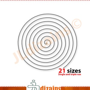 Spiral Quilt Block Embroidery. Spiral quilting block embroidery. Swirl embroidery design. Swirl quilt block machine embroidery design.