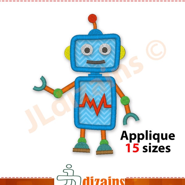 Robot Embroidery Applique Design. Robot embroidery design Robot applique design. Robot embroidery designs Machine embroidery applique design