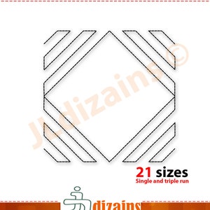 Quilting Block Embroidery Design. Quilt block stipple embroidery. Redwork quilting embroidery design. Quilting machine embroidery design.