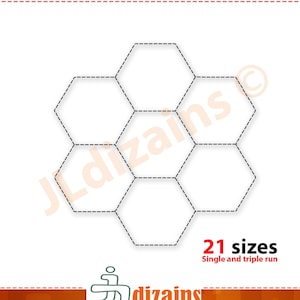 Quilting Flower Embroidery Design. Hexagon flower embroidery design. Quilting block embroidery. Quilt block machine embroidery design.