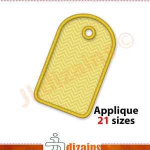 Preisschild Applique Stickerei Design. Geschenk-Tag-Stickdesign. Geschenk-Tag-Applikation Stickerei. Preisschild Applique Maschine Stickdesi
