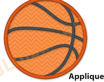 Basketball Applique Embroidery Design – Basketball Ball Machine Embroidery with 17 Sizes for Mini & Large Projects – Instant Download.