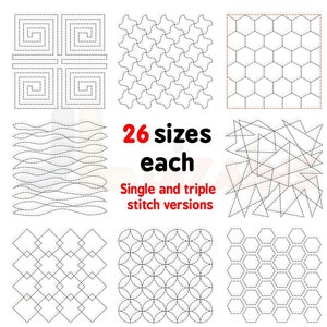 Ontwerpset voor quiltblokken. Quiltborduurpatronen voor borduurmachines. Machineborduurontwerpen.