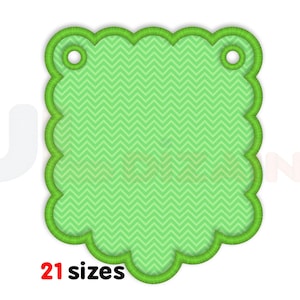 Scalloped party banner embroidery design. Applique banner embroidery design for machine embroidery. In the hoop embroidery design. 21 sizes.