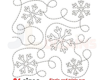Snowflake quilting embroidery design. Snowflake quilt block embroidery design. Christmas quilting embroidery. Machine embroidery design. E2E