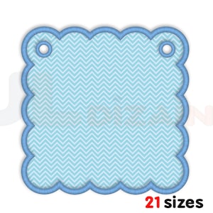 Banner embroidery design. Square party bunting in the hoop project. Bunting applique design with 21 sizes for machine embroidery.