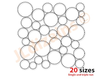 Quilting block embroidery design. Circles quilting block embroidery. Quilt block embroidery design. Machine embroidery design for quilting.