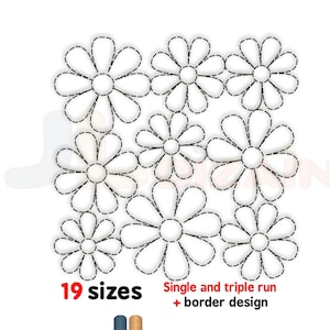 Blumen Quilt Stickdatei - 26 Quilt Block Größen für die Maschinenstickerei.