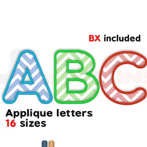 apliques de diseño de la fuente alfabeto. diseño de la máquina de bordado - DESCÁRGALO - 16 tamaños. Cartas applique diseño.