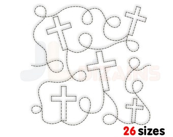 Cross quilting embroidery. Cross quilting machine embroidery design. Cross quilt block embroidery. Machine embroidery design.