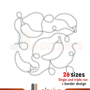 Chili quilting embroidery design. Chili quilt block embroidery. Chili quilt block design. Chili quilt block machine embroidery design. E2E