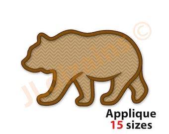 Bear Applique Embroidery Design. Bear applique design. Bear embroidery design. Bear outline applique machine embroidery design - 15 sizes.