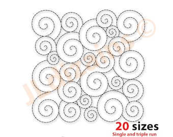 Swirl Quilt Block Embroidery Design. Quilt block pattern. Quilting block design. Quilt block background machine embroidery design.