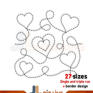 Heart quilting embroidery design. Heart quilt embroidery pattern. Heart quilt block embroidery. Machine embroidery design.