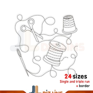 Sewing quilting embroidery design. Sewing quilt block embroidery design. Sewing notions quilt block machine embroidery design. E2E
