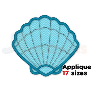 Sea Shell Applique Embroidery Design, Ocean, Summer Beach Machine Embroidery Pattern, Nautical Applique, 17 Sizes