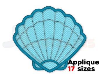 Sea Shell Applique Embroidery Design, Ocean, Summer Beach Machine Embroidery Pattern, Nautical Applique, 17 Sizes