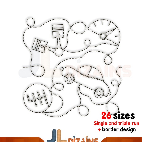 Car quilting embroidery design. Transport quilt block embroidery. Cars quilt block design. Boys quilt block machine embroidery design.