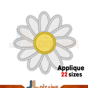 Daisy applique embroidery design. Daisy flower embroidery design. Daisy flower applique design. Flower embroidery. Machine embroidery design