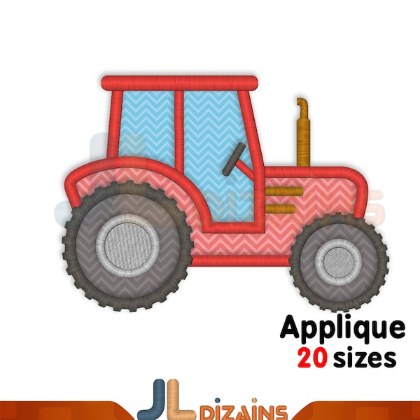 Tractor embroidery applique design. Tractor applique design. Tractor embroidery design. Boys embroidery applique machine embroidery design.